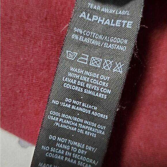 Alphalete Maroon & White Long Sleeve T-Shirt - Picture 3 of 4